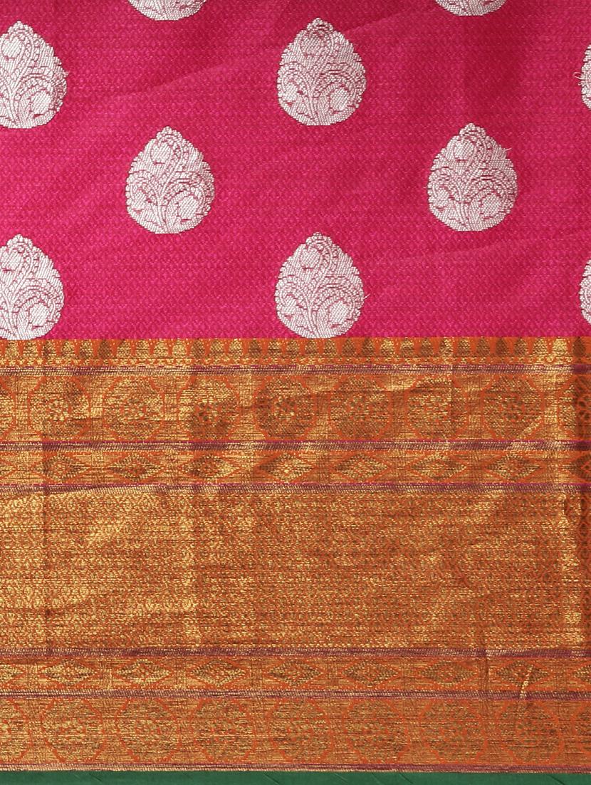 self design kanjivaram saree with blouse - 17140945 - Zoom Image - 5