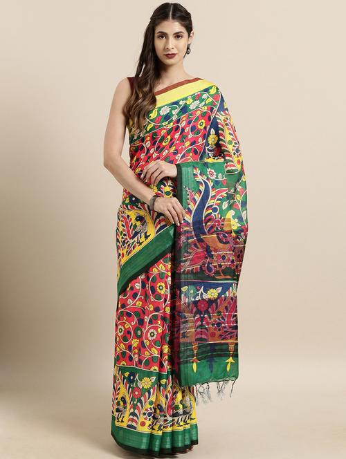 kalamkari woven saree with blouse - 17140954 - Standard Image - 1