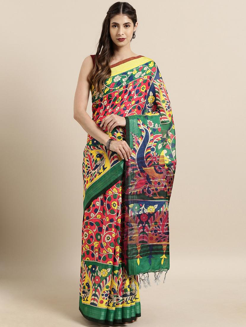 kalamkari woven saree with blouse - 17140954 - Zoom Image - 1