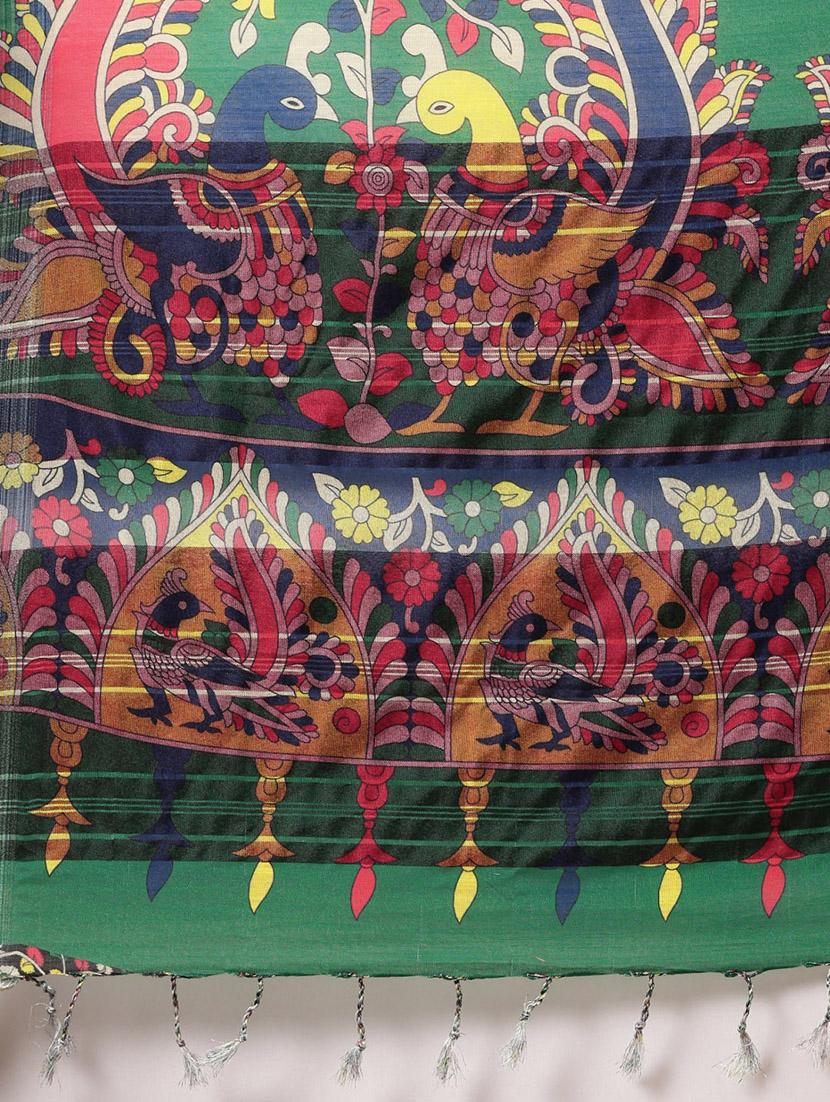 kalamkari woven saree with blouse - 17140954 - Zoom Image - 4
