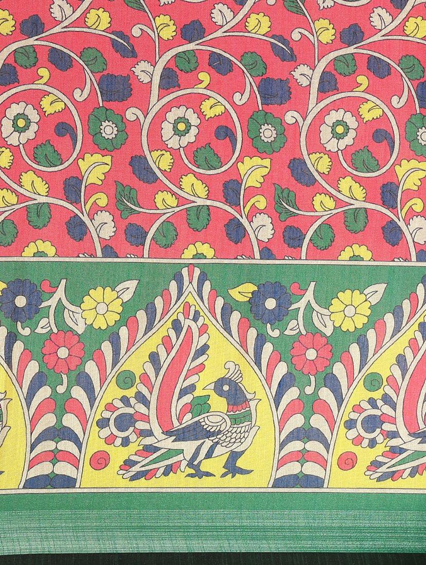 kalamkari woven saree with blouse - 17140954 - Zoom Image - 5