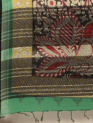 kalamkari woven saree with blouse - 17140956 - Standard Image - 4