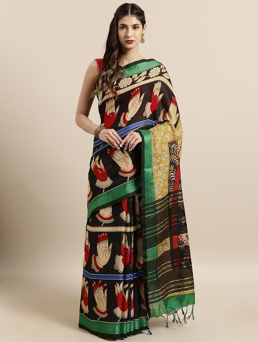 kalamkari woven saree with blouse - 17140956 - Zoom Image - 1