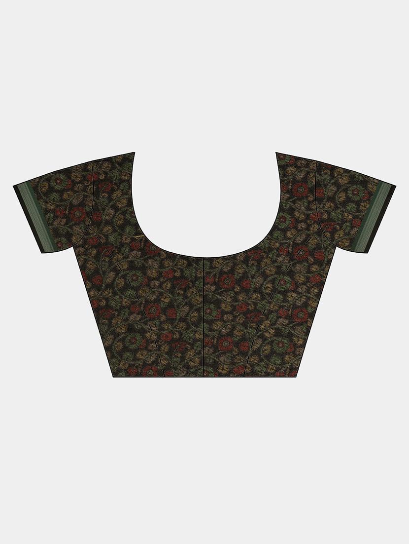 kalamkari woven saree with blouse - 17140956 - Zoom Image - 3