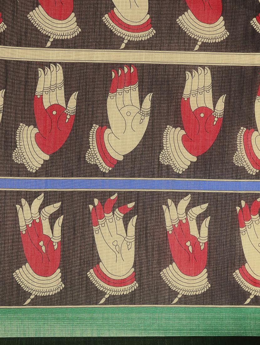 kalamkari woven saree with blouse - 17140956 - Zoom Image - 6