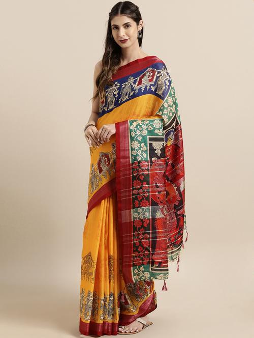 kalamkari woven saree with blouse - 17140959 - Standard Image - 1