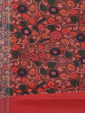 kalamkari woven saree with blouse - 17140959 - Standard Image - 6