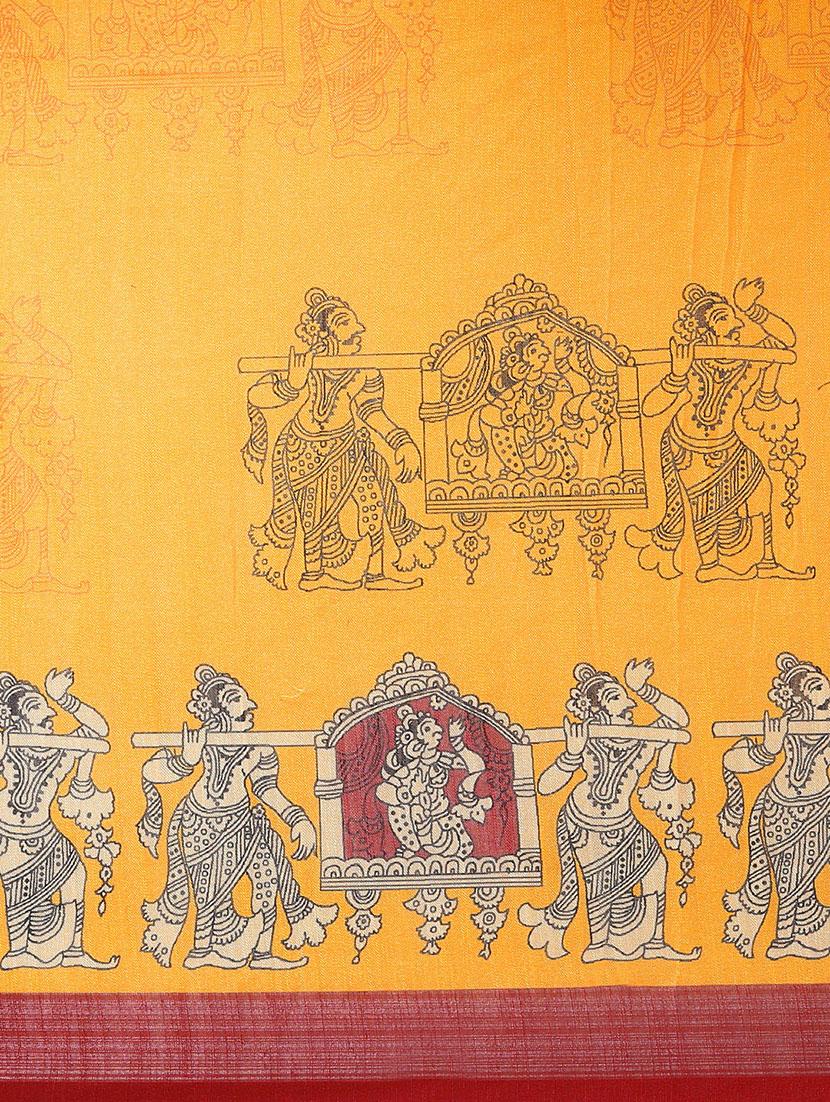 kalamkari woven saree with blouse - 17140959 - Zoom Image - 4
