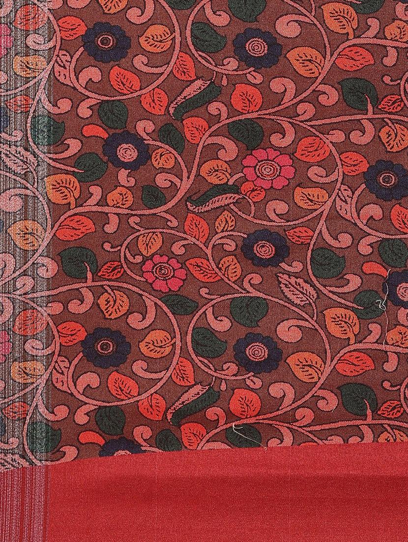 kalamkari woven saree with blouse - 17140959 - Zoom Image - 6