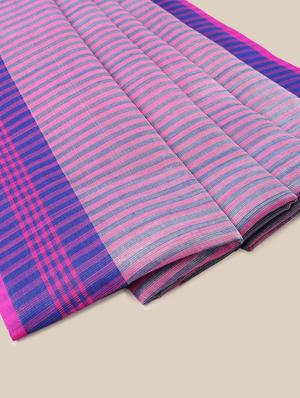 bordered woven saree with blouse - 17140961 - Standard Image - 3