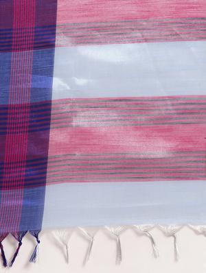 bordered woven saree with blouse - 17140961 - Standard Image - 5