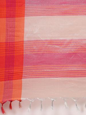 bordered woven saree with blouse - 17140962 - Standard Image - 6