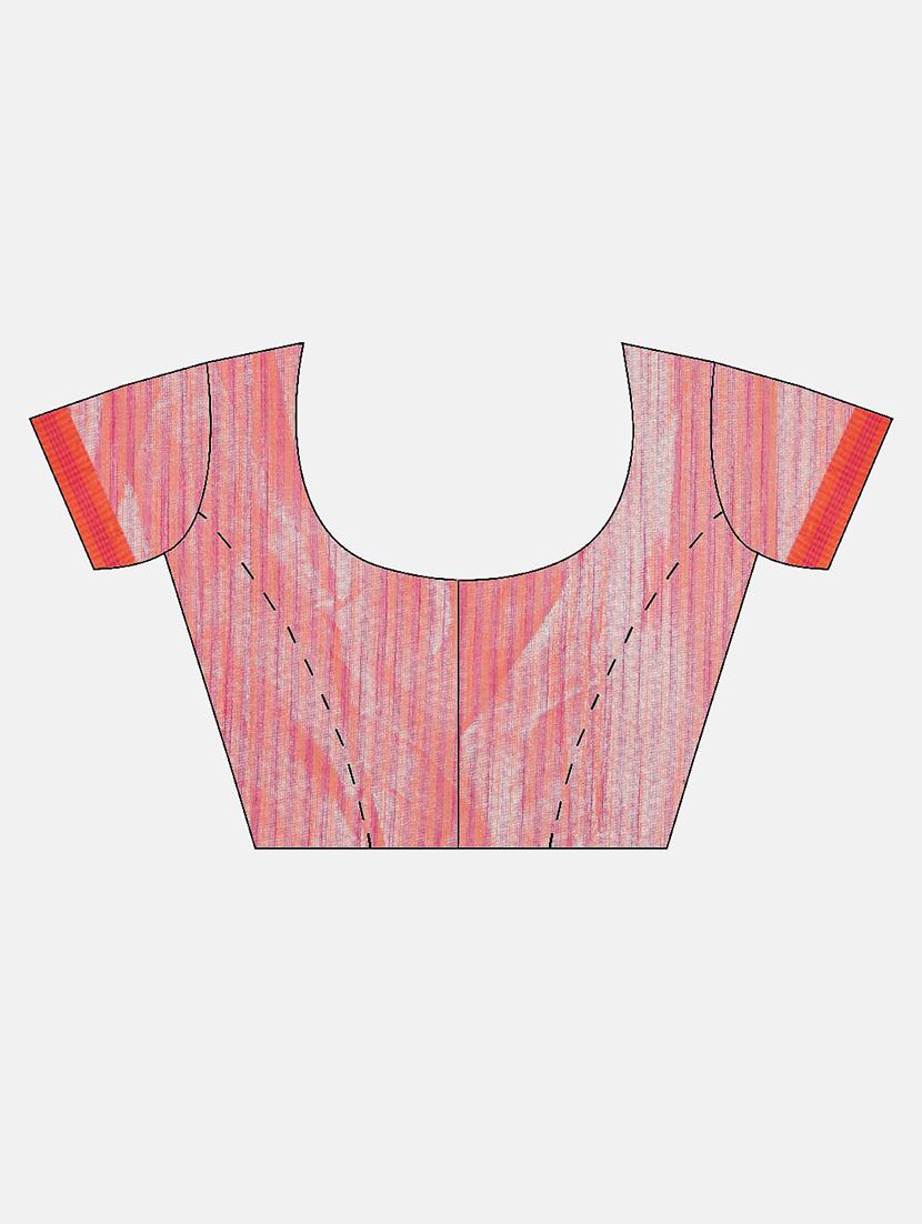 bordered woven saree with blouse - 17140962 - Zoom Image - 4