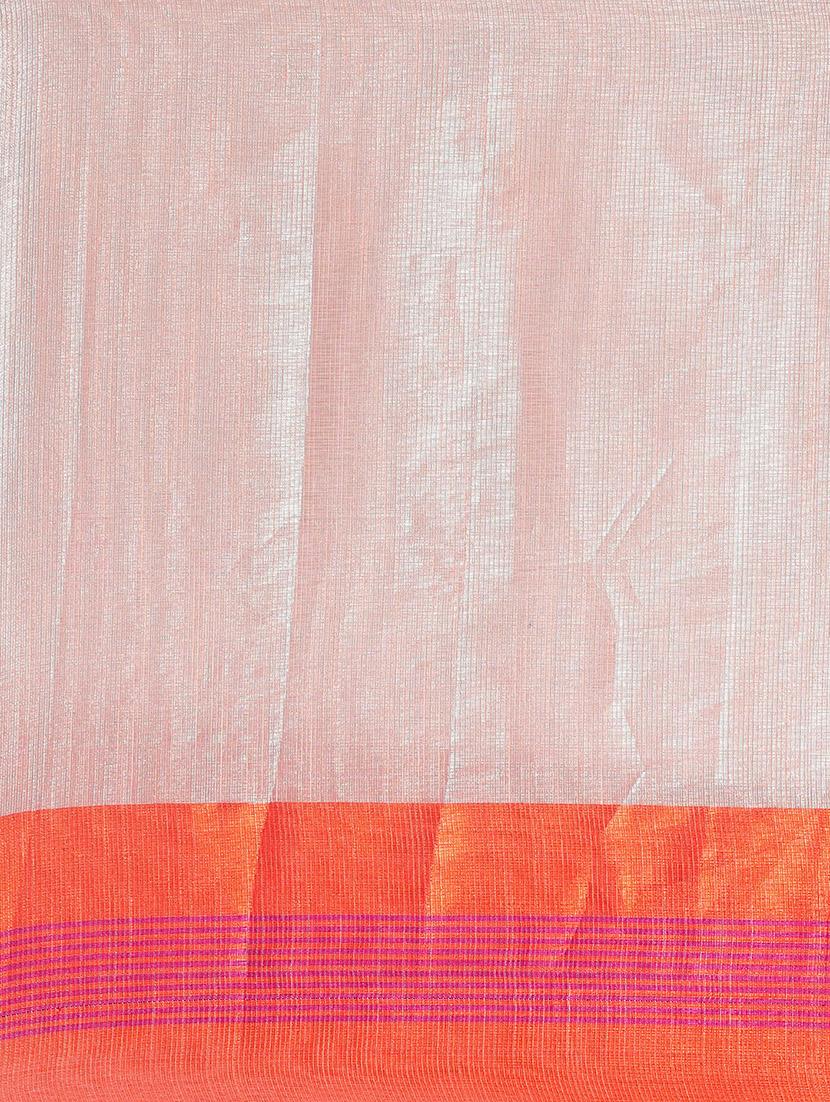bordered woven saree with blouse - 17140962 - Zoom Image - 5