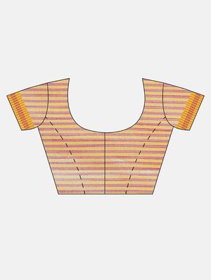 bordered woven saree with blouse - 17140963 - Standard Image - 4