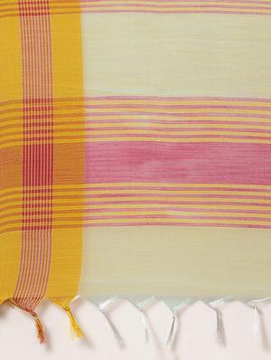bordered woven saree with blouse - 17140963 - Standard Image - 5