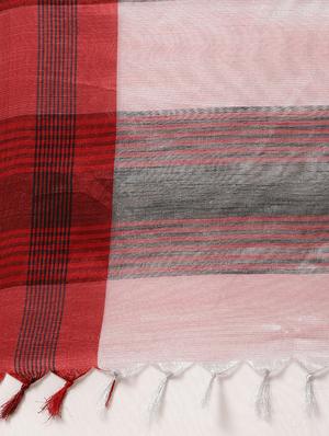 bordered woven saree with blouse - 17140964 - Standard Image - 5