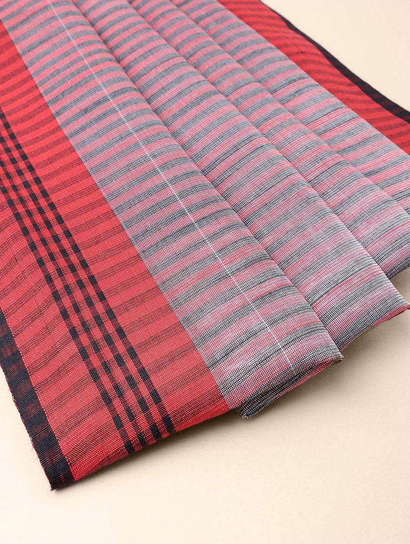 bordered woven saree with blouse - 17140964 - Zoom Image - 3