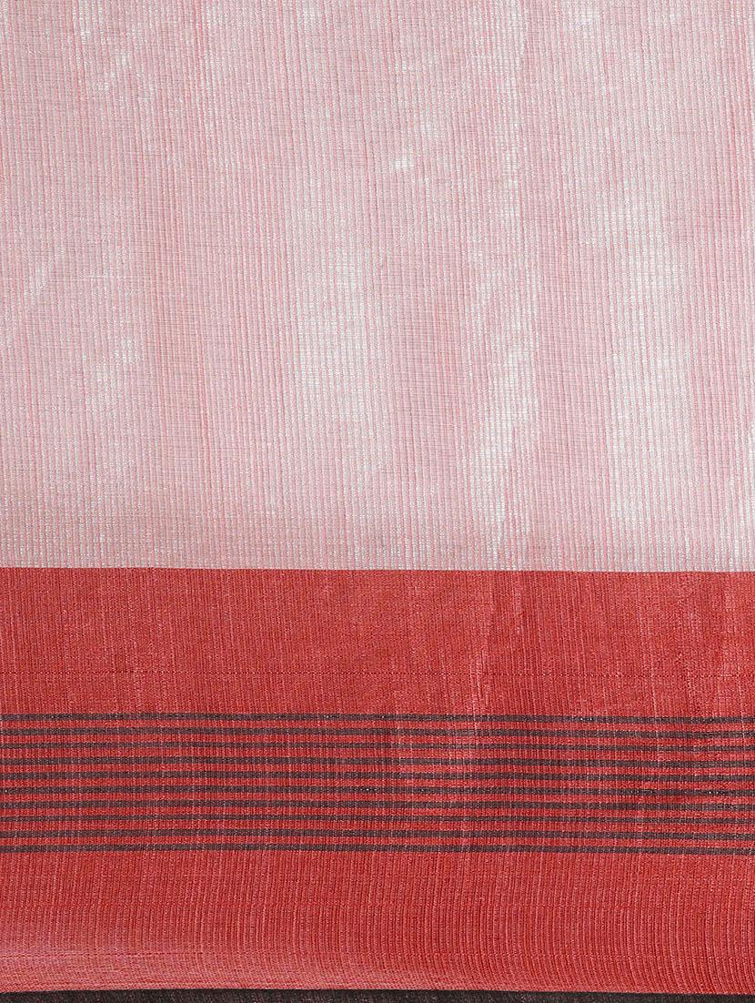 bordered woven saree with blouse - 17140964 - Zoom Image - 6