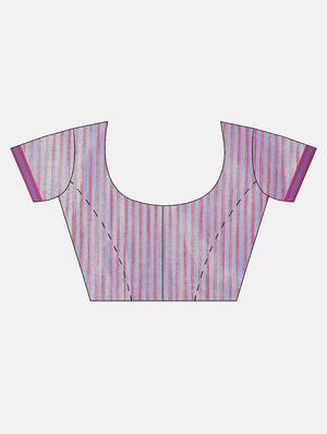 bordered woven saree with blouse - 17140967 - Standard Image - 4