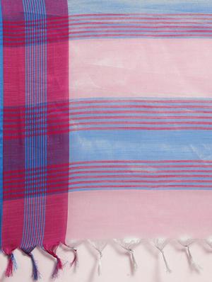 bordered woven saree with blouse - 17140967 - Standard Image - 5