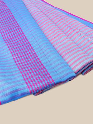 bordered woven saree with blouse - 17140968 - Standard Image - 3