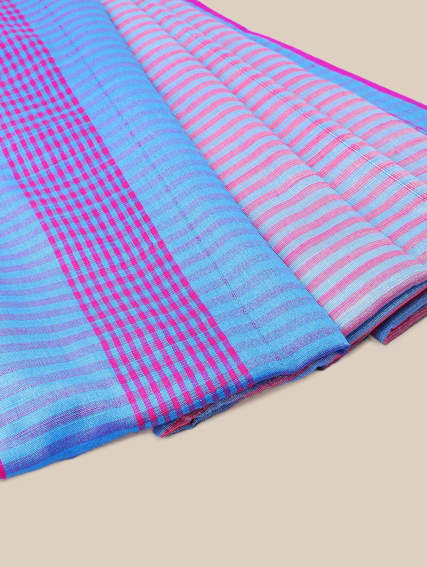 bordered woven saree with blouse - 17140968 - Zoom Image - 3