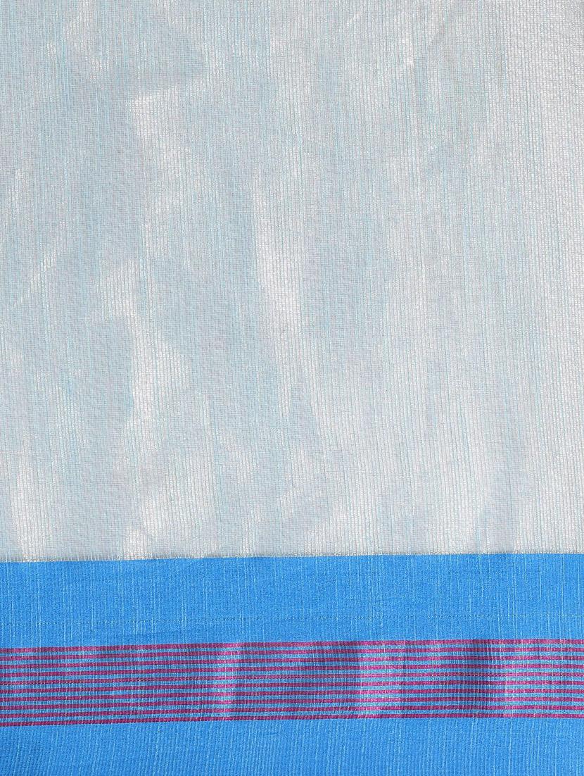 bordered woven saree with blouse - 17140968 - Zoom Image - 5