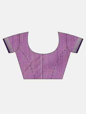solid woven saree with blouse - 17140974 - Standard Image - 3