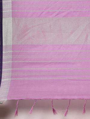 solid woven saree with blouse - 17140974 - Standard Image - 5