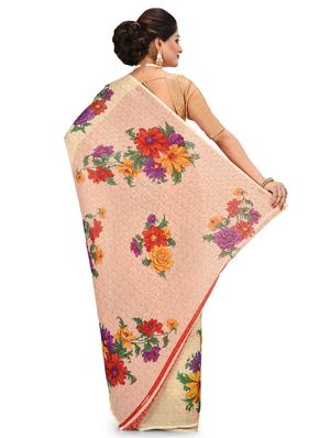 floral printed saree with blouse - 17140989 - Standard Image - 2