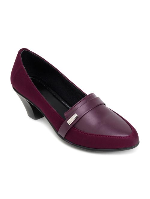 maroon slip on pumps - 17141138 - Very Small Image - 1
