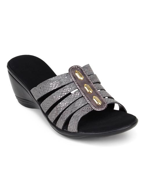 grey slip on wedges - 17141140 - Standard Image - 1