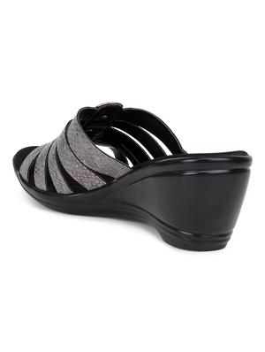 grey slip on wedges - 17141140 - Standard Image - 3