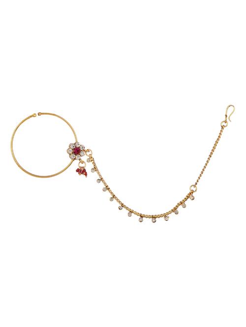 pink metal naath nose pin - 17141178 - Standard Image - 1