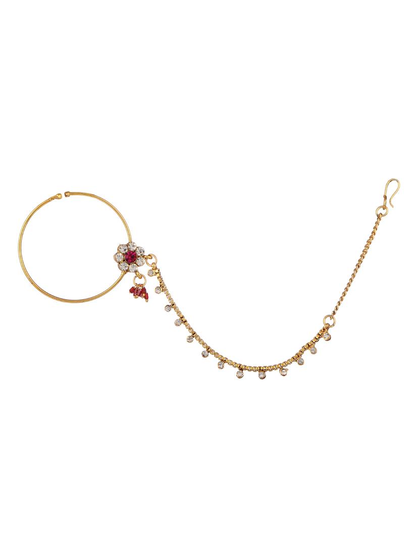 pink metal naath nose pin - 17141178 - Zoom Image - 1