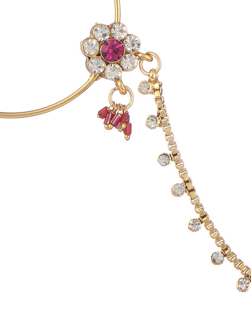 pink metal naath nose pin - 17141178 - Zoom Image - 2