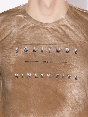 brown typographic chest print t-shirt - 17141868 - Standard Image - 4