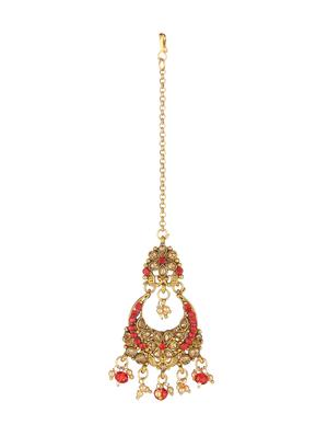 red metal necklaces and earring - 17141988 - Standard Image - 3