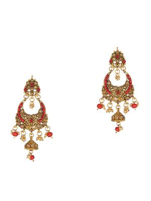 red metal necklaces and earring - 17141988 - Standard Image - 4