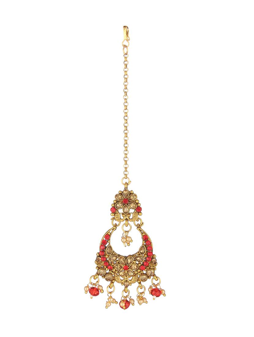 red metal necklaces and earring - 17141988 - Zoom Image - 3