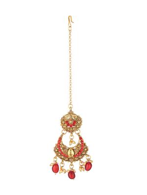 red metal necklaces and earring - 17141990 - Standard Image - 3