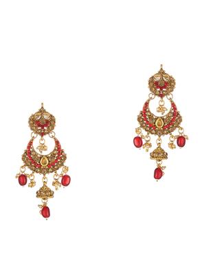 red metal necklaces and earring - 17141990 - Standard Image - 4