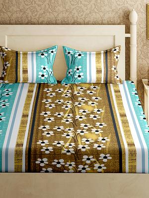 cotton double bedsheet with 2 pillow covers - 17142069 - Standard Image - 2