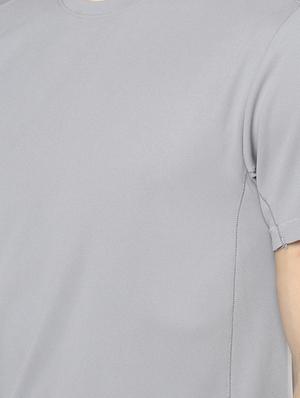 grey solid t-shirt - 17142204 - Standard Image - 5