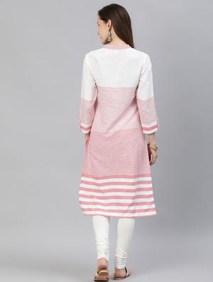striped straight kurta - 17142658 - Standard Image - 3