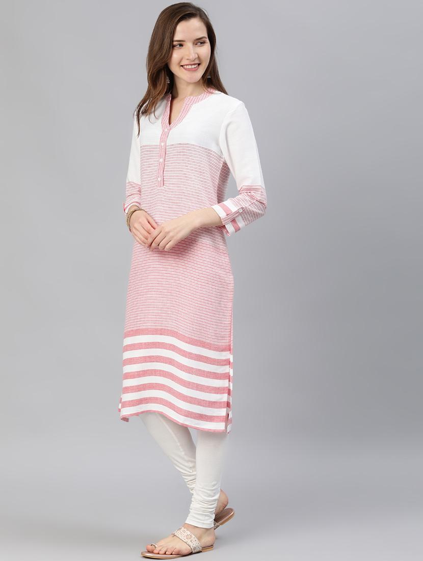 striped straight kurta - 17142658 - Zoom Image - 2