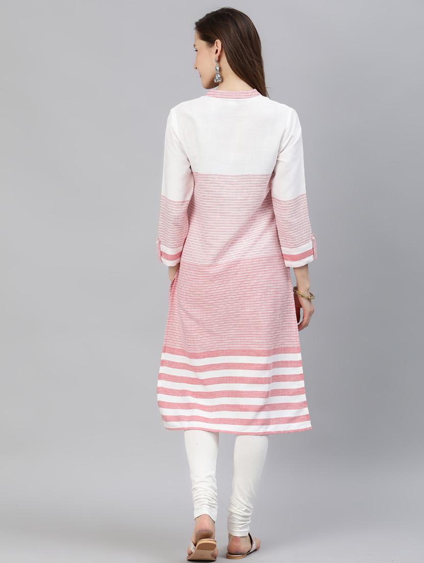 striped straight kurta - 17142658 - Zoom Image - 3