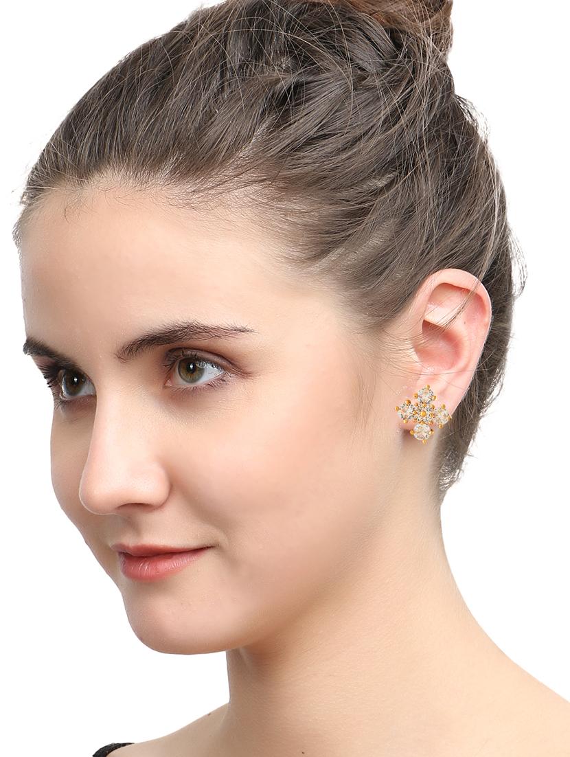 gold metal studs earring - 17142679 - Zoom Image - 2