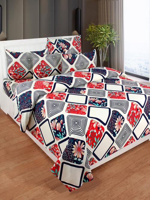 cotton double bedsheet with 2 pillow cover - 17142707 - Standard Image - 1